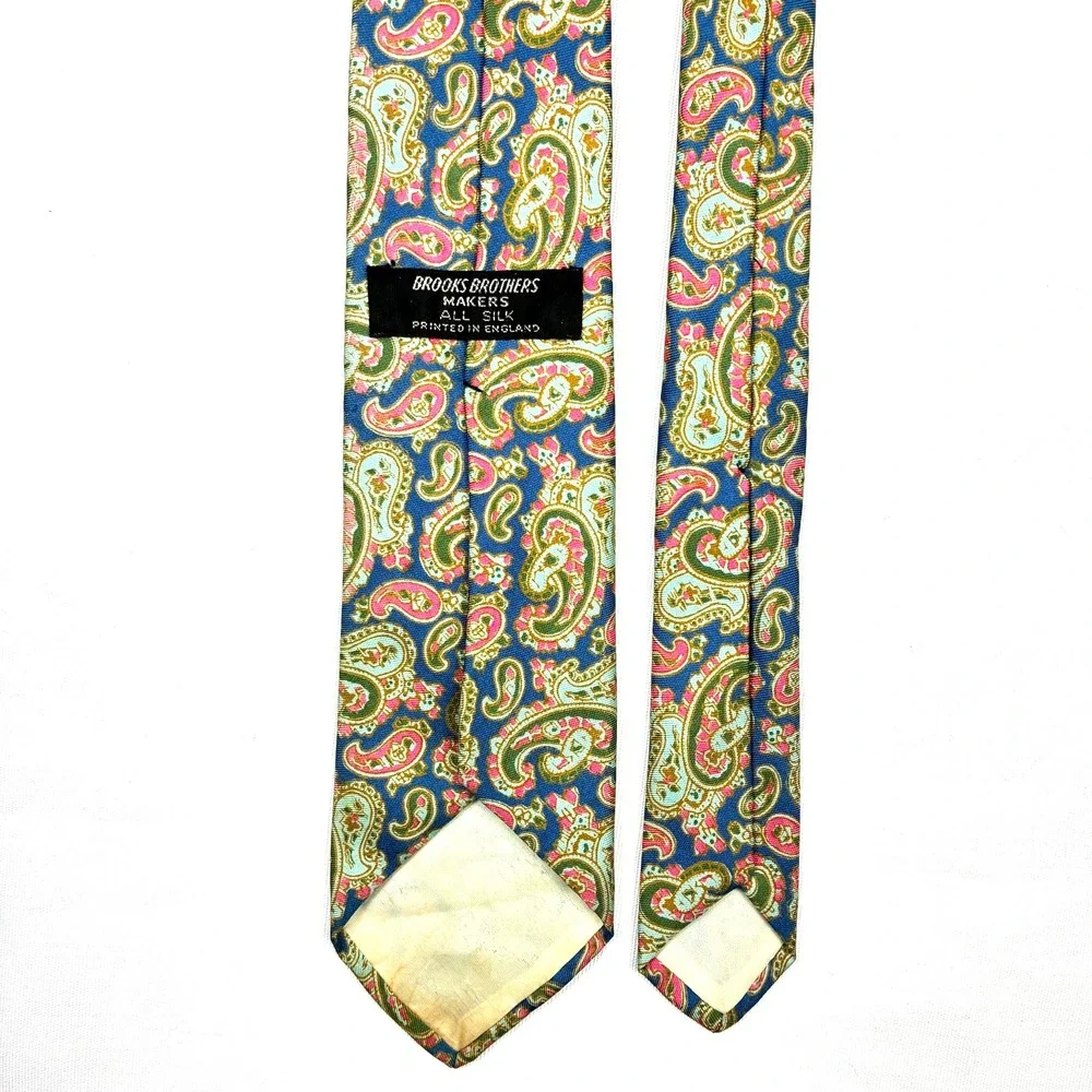 VTG Brooks Brothers Makers Silk Tie Paisley Print